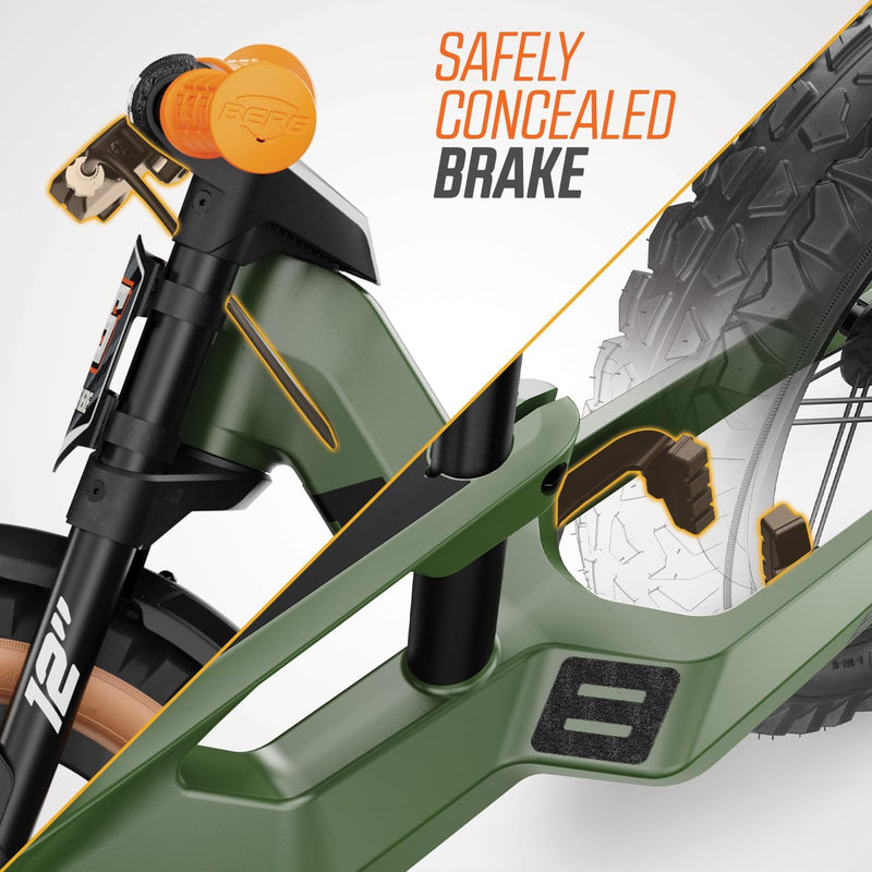BERG Biky Trail Green With Handbrake, Learning SPACE