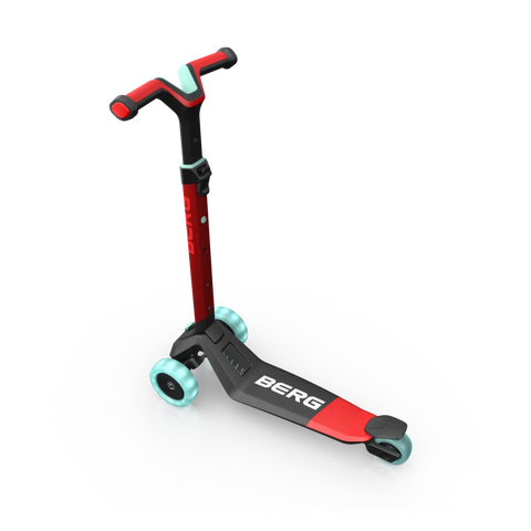 BERG Nexo Foldable Lights 3 Wheeled Scooter-Baby Ride On's & Trikes,Berg Toys,Ride & Scoot,Ride On's. Bikes & Trikes,Scooters-Red-24.77.06.00-Learning SPACE