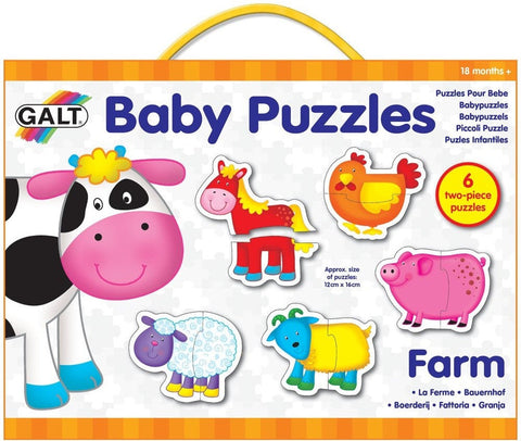 Baby Puzzles - Farm-2-12 Piece Jigsaw,Down Syndrome,Farms & Construction,Galt,Games & Toys,Gifts For 2-3 Years Old,Imaginative Play,Stock-Learning SPACE