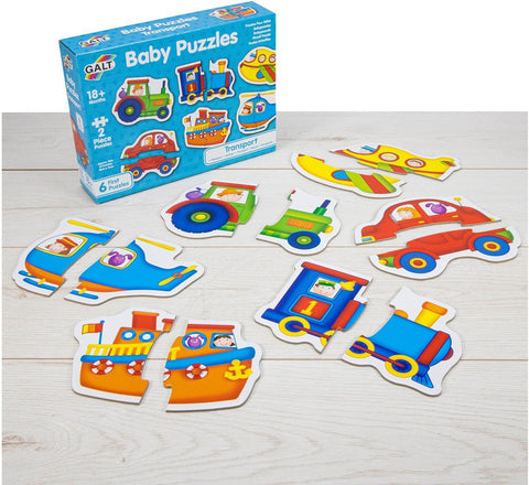 Baby Puzzles - Transport-2-12 Piece Jigsaw,Cars & Transport,Down Syndrome,Galt,Games & Toys,Gifts For 2-3 Years Old,Imaginative Play,Stock-Learning SPACE