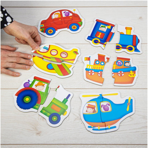 Baby Puzzles - Transport-2-12 Piece Jigsaw,Cars & Transport,Down Syndrome,Galt,Games & Toys,Gifts For 2-3 Years Old,Imaginative Play,Stock-Learning SPACE