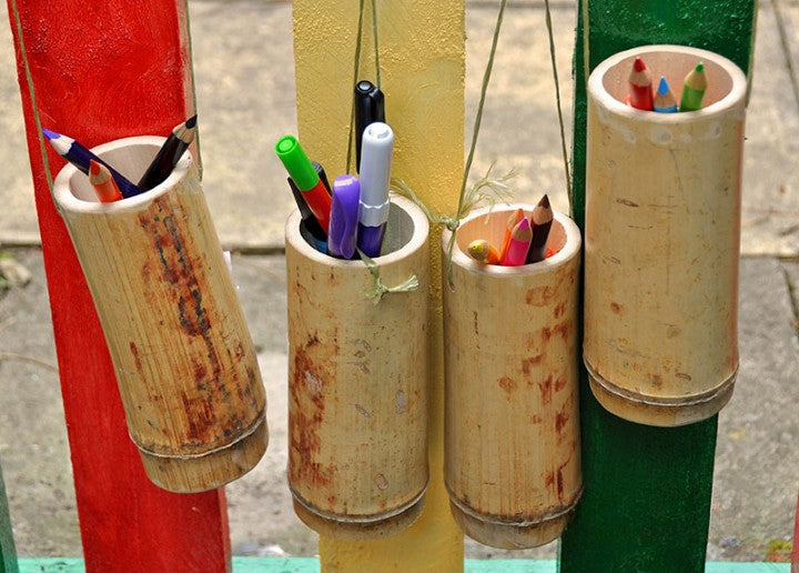 Bamboo Pencil Holders (4Pk), Learning SPACE