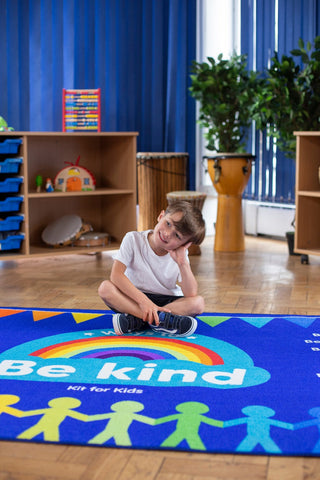 Be Kind Carpet 2x1.3m-Calmer Classrooms,Dropship,Educational Carpet,Helps With,Kit For Kids,Mats & Rugs,Multi-Colour,Rectangular,Rewards & Behaviour,Rugs,Wellbeing Furniture-Learning SPACE