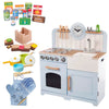 Bigjigs Country Play Kitchen with Accessories! Full Kitchen Experience Bundle, Blue Learning SPACE