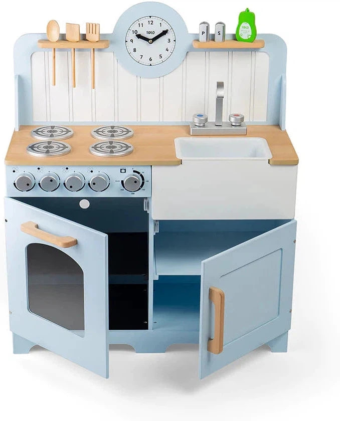 Bigjigs Country Play Kitchen with Accessories! Full Kitchen Experience Bundle, Learning SPACE