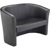 Black Faux Leather Tub Sofa, Learning SPACE