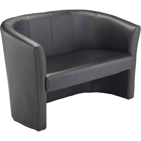 Black Faux Leather Tub Sofa, Learning SPACE