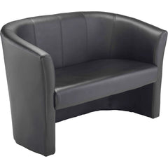 Black Faux Leather Tub Sofa, Learning SPACE