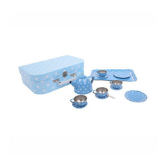Blue Polka Dot Tin Tea Set, Learning SPACE