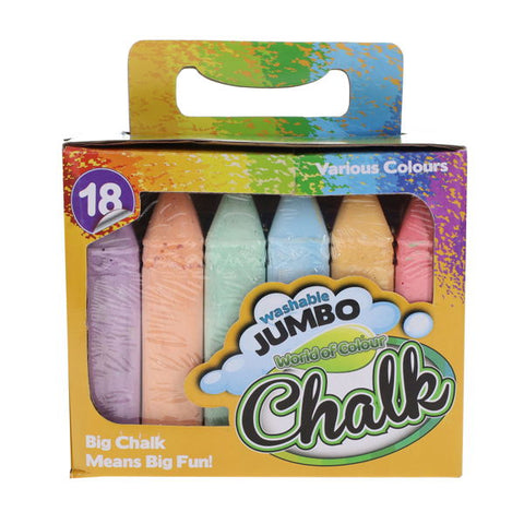 Box 18 Washable Jumbo Chalk - Various Colours