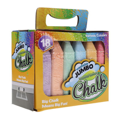 Box 18 Washable Jumbo Chalk - Various Colours