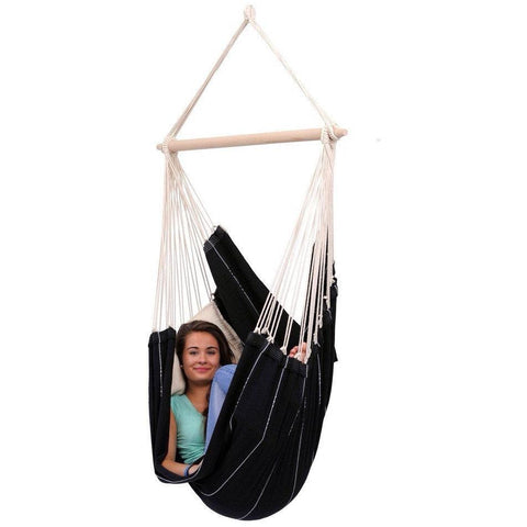 Brasil Black Hammock Chair-Hammock Chair-Amazonas,Black,Cotton,Dropship,Hammock chair,Hanging Chair,Single-Learning SPACE