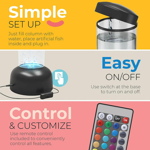 Bubble Tube 105cm, Bracket And Fish Complete Set-AllSensory,Bubble Tubes,Calming & Anxiety,Calming and Relaxation,Helps With,Home Bubble Tubes & Walls,Matrix Group,Neuro Diversity,Playlearn,Rainbow Theme Sensory Room,Sensory Processing Disorder,Star & Galaxy Theme Sensory Room,Toys for Anxiety,Visual Sensory Toys-Learning SPACE