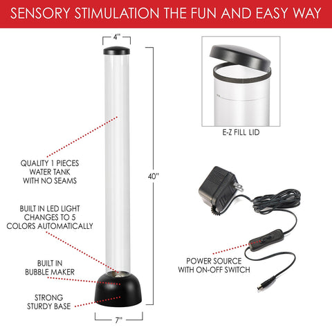 Bubble Tube 105cm (comes with fish)-AllSensory,Bubble Tubes,Calming & Anxiety,Calming and Relaxation,family fund bestsellers,Featured,Helps With,Home Bubble Tubes & Walls,Matrix Group,Neuro Diversity,Playlearn,SCOTEXCEL,Sensory Processing Disorder,Toys for Anxiety,Visual Sensory Toys-Learning SPACE