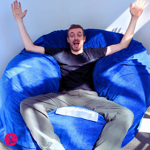 Buddabag Snuggle Memory Foam Bean Bag - Choice of Size-AllSensory,Bean Bags,Bean Bags & Cushions,Chill Out Area,Full Size Seating,Matrix Group,Nurture Room,Reading Area,Seating,Sensory Room Furniture,Teenage & Adult Sensory Gifts-Mini-Blue-Cord-MINIBLUECORD-Learning SPACE