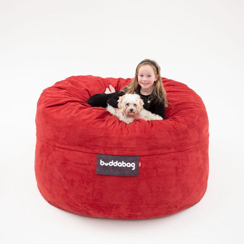 Buddabag Snuggle Memory Foam Bean Bag - Choice of Size-AllSensory,Bean Bags,Bean Bags & Cushions,Chill Out Area,Full Size Seating,Matrix Group,Nurture Room,Reading Area,Seating,Sensory Room Furniture,Teenage & Adult Sensory Gifts-Mini-Red-Cord-MINIREDCORD-Learning SPACE