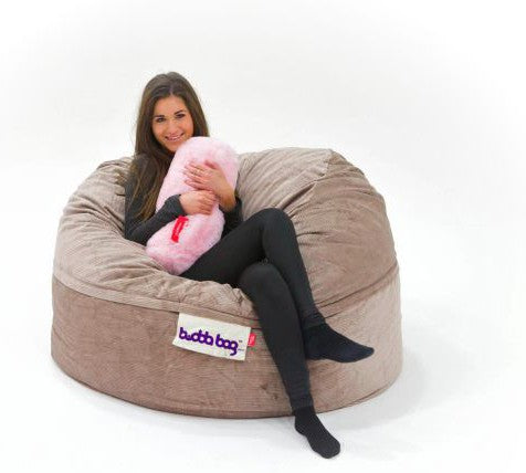 Buddabag Snuggle Memory Foam Bean Bag - Choice of Size-AllSensory,Bean Bags,Bean Bags & Cushions,Chill Out Area,Full Size Seating,Matrix Group,Nurture Room,Reading Area,Seating,Sensory Room Furniture,Teenage & Adult Sensory Gifts-Mini-Beige-Cord-MINIBEIGECORD-Learning SPACE