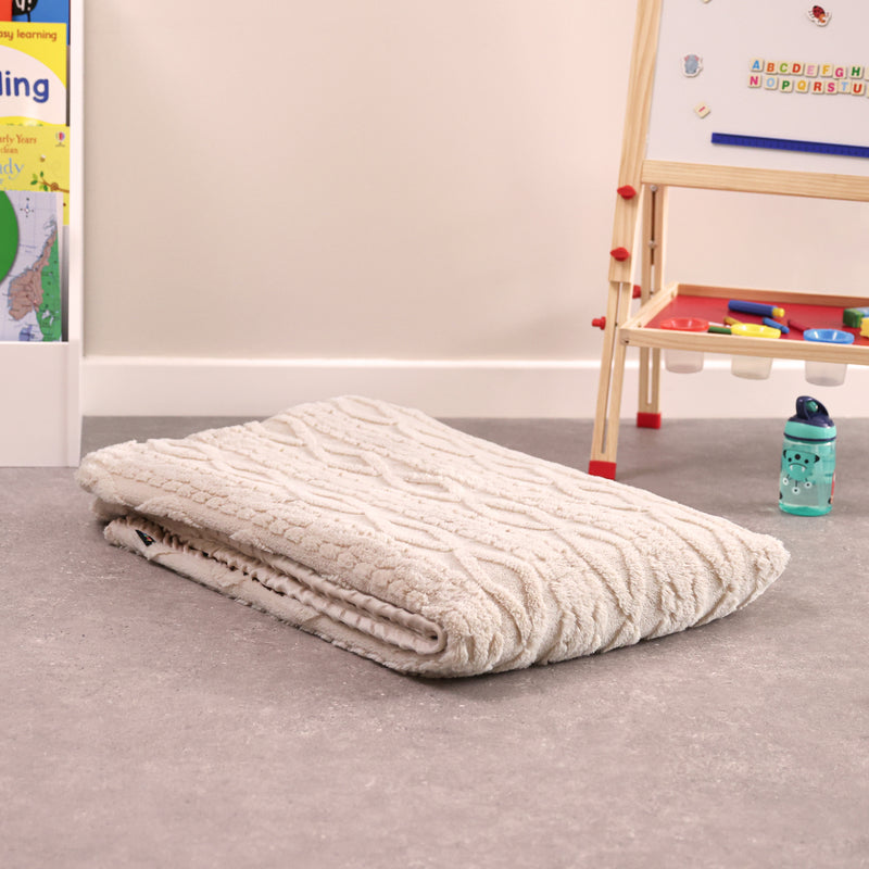 Cable Knit Faux Fur 2.3Kg Weighted Blanket, Learning SPACE