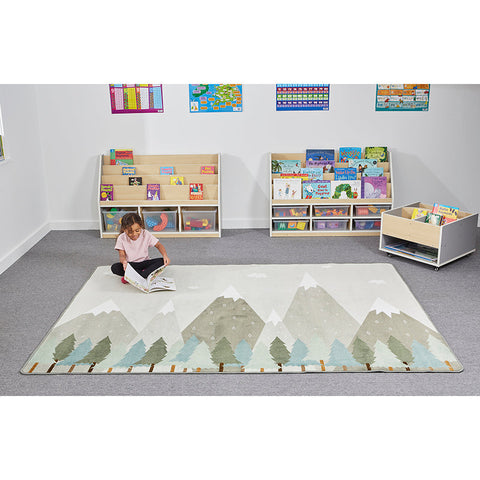 Calm Mountains Rug-Calming & Anxiety,Calming and Relaxation,Dropship,Helps With,Mats & Rugs,Natural,Neutral Colour,Plain Carpet,Rectangular,Rugs,Sensory Flooring,Wellbeing Furniture,World & Nature-Learning SPACE