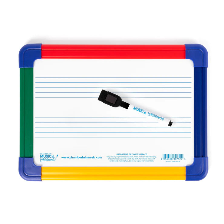 Chamberlain Music 2-Stave Magnetic Whiteboard with Colour Border, Learning SPACE