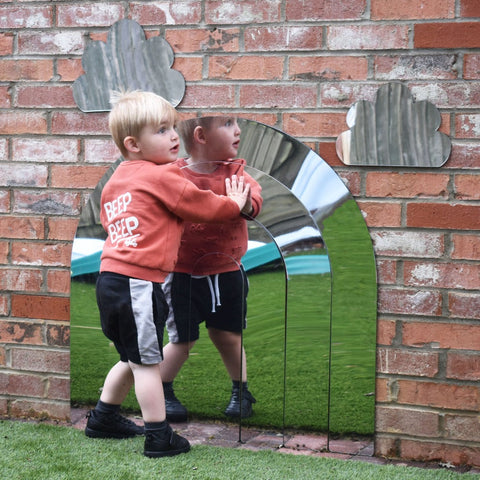 Children's Plastic Safety Mirrors - Stacking Rainbow Set-excell2,Playground Equipment,Playground Wall Art & Signs,Rainbow Theme Sensory Room,Sensory Mirrors,Sensory Wall Panels & Accessories-Learning SPACE