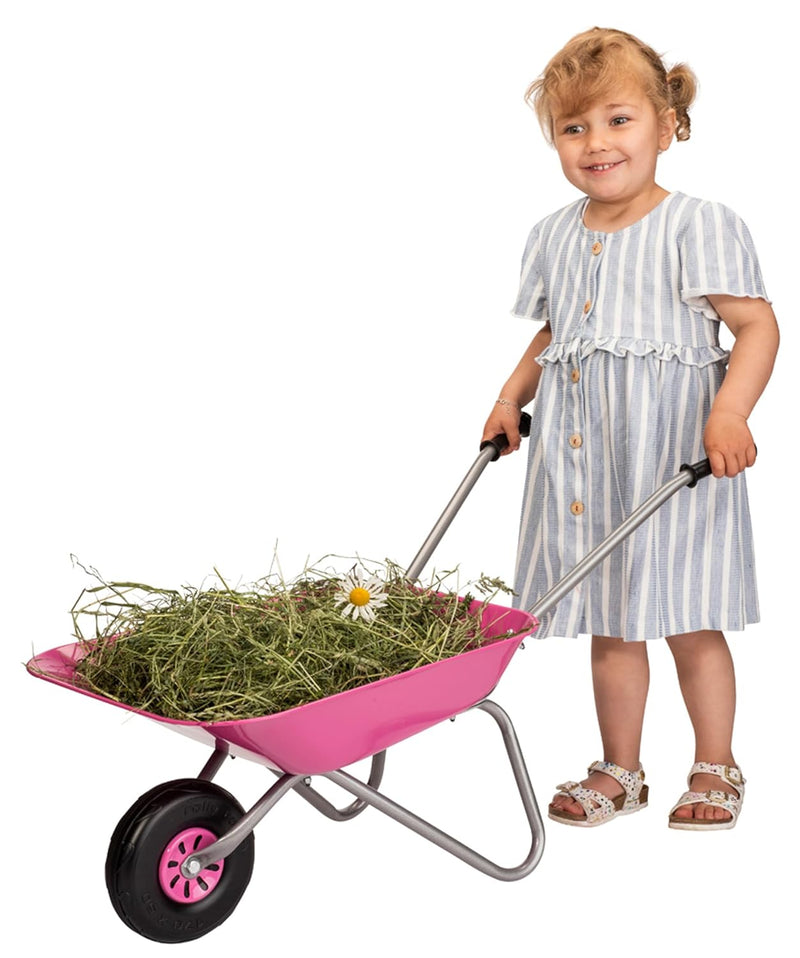 Child’s Metal Toy Wheelbarrow - Pink, Green or Blue, Learning SPACE