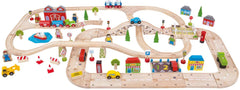 City Road & Railway Train Set-Bigjigs Rail,Bigjigs Toys,Cars & Transport,Imaginative Play,SCOTEXCEL,Stock,Train,Wooden Toys-Learning SPACE
