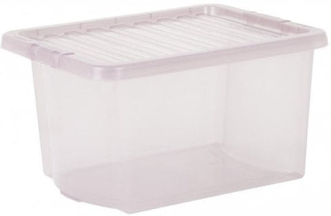 Clear 30L Plastic Storage Box with Lid, Learning SPACE