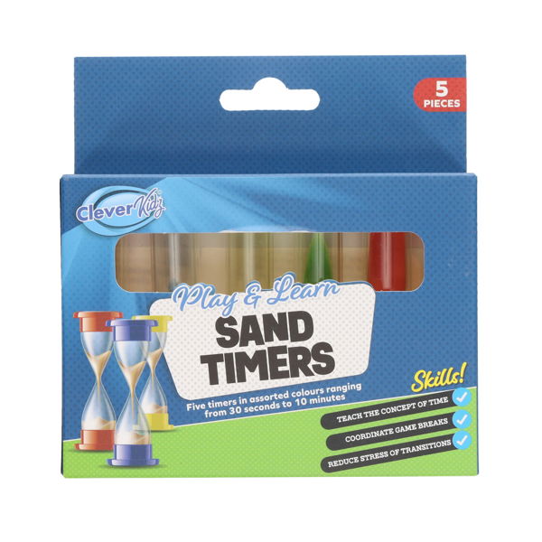 Clever Kidz Sand Timers Pack 5, Activity Toys Learning SPACE