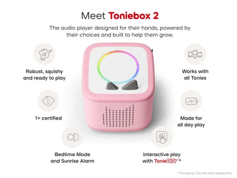 Cloud Pink Toniebox 2 – Screen-Free Audio Player-Baby Musical Toys,Christmas,Early Years Musical Toys,family fund bestsellers,Social Stories & Games & Social Skills,Sound,Tonies-Learning SPACE