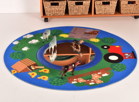 Colourful Circle Toddler Mat with Mirror-AllSensory,Baby Sensory Toys,Baby Soft Play and Mirrors,Core Range,Dropship,Matrix Group,Mats,Mats & Rugs,Playmat,Playmats & Baby Gyms,Round,Sensory Flooring,Sensory Mirrors-Learning SPACE