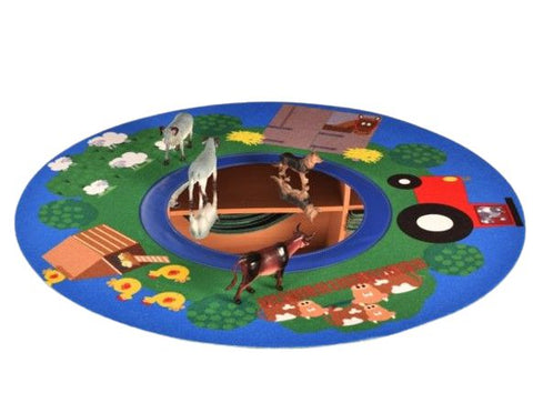 Colourful Circle Toddler Mat with Mirror-AllSensory,Baby Sensory Toys,Baby Soft Play and Mirrors,Core Range,Dropship,Matrix Group,Mats,Mats & Rugs,Playmat,Playmats & Baby Gyms,Round,Sensory Flooring,Sensory Mirrors-At the Farm-H1103-Learning SPACE