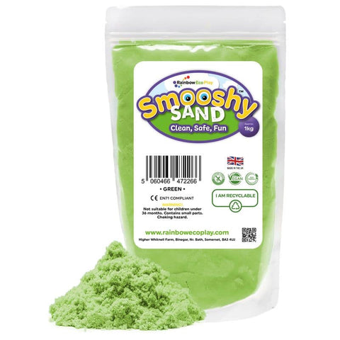 Colourful Smooshy Sand, 1Kg Pouch Green Learning SPACE