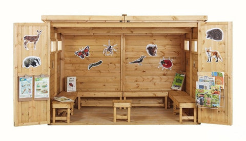 Community Cabin Benches - 6 Wooden Benches & 1 Stool-Children's Wooden Seating,Cosy Direct,Cosy Outdoor,Outdoor Classroom,Seating-Learning SPACE