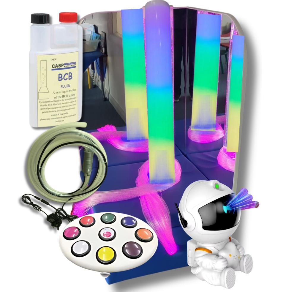 Connect Pro Portable Sound Reactive Sensory Room Corner with Fibre Optic Lighting, 1.25m Colour Column & Accessories-Sensory toy-Best Seller,Bubble Tubes,excell2,Fibre Optic Lighting,homebt,Learning SPACE,Plinths,Portable Sensory Rooms,Ready Made Sensory Rooms,Sensory Boxes-Learning SPACE
