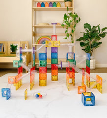 Connetix Rainbow Ball Run Pack – 92 Piece Set, Learning SPACE