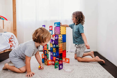 Connetix Rainbow Ball Run Pack – 92 Piece Set, Learning SPACE