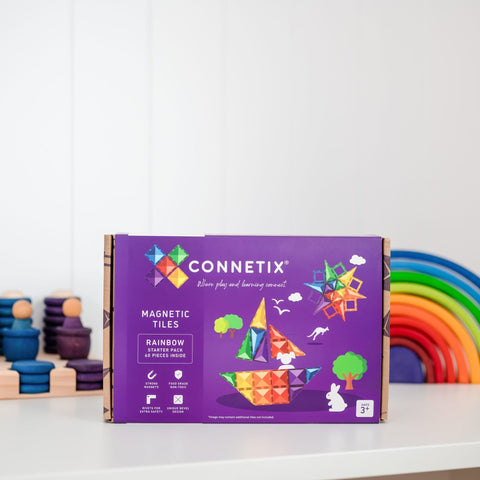 Connetix Rainbow Starter Pack – 60 Piece Set-Connetix Tiles,Engineering & Construction,Fine Motor Skills,Gifts For 3-5 Years Old,S.T.E.M-Learning SPACE