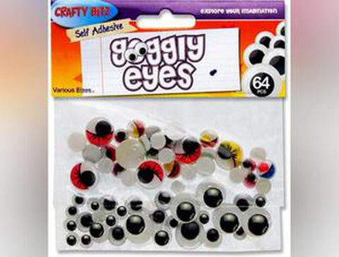 Crafty Bitz Assorted Self Adhesive Googly Eyes - 64-Arts & Crafts-Art Materials,Arts & Crafts,Baby Arts & Crafts,Crafty Bitz Craft Supplies,Early Arts & Crafts,Primary Arts & Crafts,Seasons,Spring,Stock-Learning SPACE