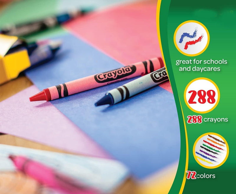 Crayola 288-Piece Crayon Set – 72 Assorted Colours, Learning SPACE