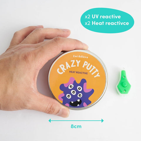 Crazy Colour Changing Putty 4 pack-ADD/ADHD,Calming & Anxiety,Cause & Effect Toys,Fine Motor Skills,Putty,Slime,Stress Relief,Toys for Anxiety,UV Reactive-Learning SPACE
