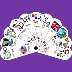 Curriculum At School Subject Symbol Fan-Hand Fans-Back To School,Calmer Classrooms,Calming & Anxiety,communication,Fans & Visual Prompts,Life Skills,Play Doctors,Primary Literacy,PSHE,Seasons,Social Stories & Games & Social Skills,Transitions and Routines-Learning SPACE