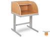 Curved Study Carrel Desk with Cantilever Legs, Learning SPACE