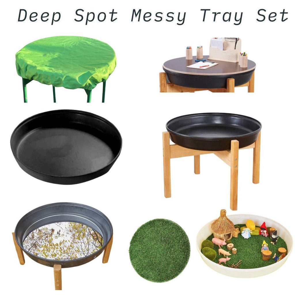 Deep Spot Messy Tray Set - Includes 5 Accessories-Classroom Furniture,Classroom Resources,Cosy Direct,Messy Play,Sand & Water Trays,Trays,Tuff Tray,Water & Sand Toys-Learning SPACE