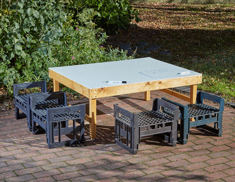 Designers Whiteboard Table + H Crates, Learning SPACE