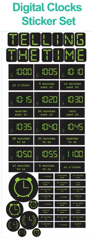 Digital Clock Sticker Set-Dropship,Furniture,Sticker,UPO6IPZZZ283,Wall & Ceiling Stickers,Wall Decor,Willowbrook-Learning SPACE