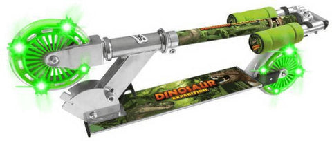 Dinosaur Scooter with 2 Light Up Wheels - Includes Helmet & Pad Set-Calmer Classrooms,Dinosaurs. Castles & Pirates,Early Years. Ride On's. Bikes. Trikes,Exercise,Gifts For 3-5 Years Old,Imaginative Play,Ride & Scoot,Ride On's. Bikes & Trikes,Scooters,Stock,Tobar Toys-Learning SPACE