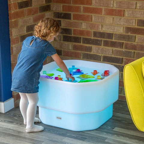 Discovery Glow Mini Tuff Table-Fine Motor Skills,Light Box Accessories,Light Boxes,Messy Play,Sensory Light Up Toys,Sensory Room Furniture,Sensory Room Lighting,Tuff Tray,Visual Sensory Toys-Learning SPACE