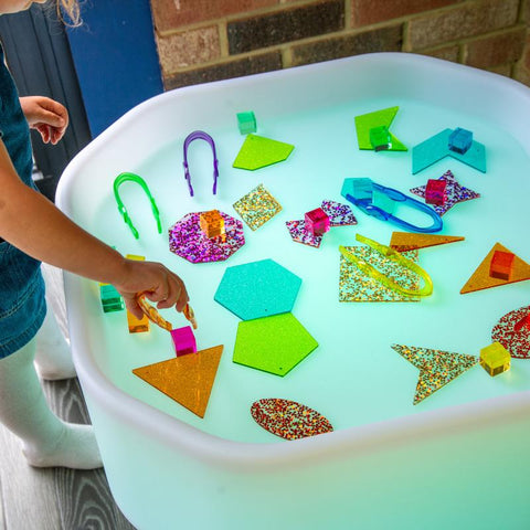 Discovery Glow Mini Tuff Table-Fine Motor Skills,Light Box Accessories,Light Boxes,Messy Play,Sensory Light Up Toys,Sensory Room Furniture,Sensory Room Lighting,Tuff Tray,Visual Sensory Toys-Learning SPACE
