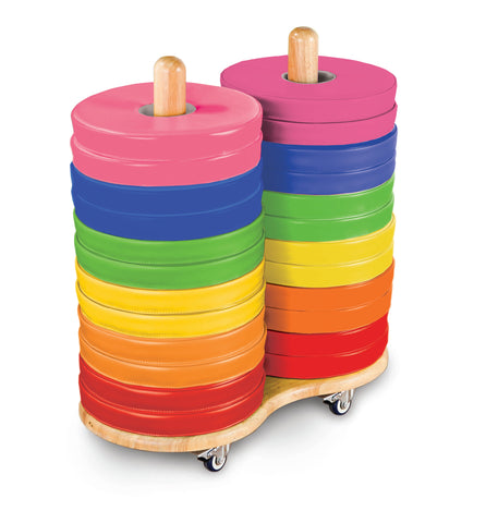 Donut™ Multi-Seat Trolley with 24 Cushions-Classroom Furniture,Classroom Packs,Dropship,Mats,Mats & Rugs,Sit Mats-Learning SPACE